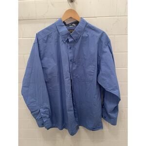 Ariat Mens XXL Twill Button Front Long Sleeve Oxford Dress Shirt Blue